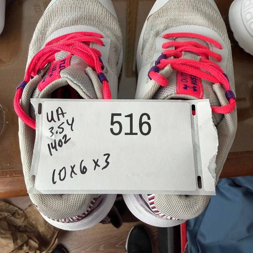 Under Armour Youth Running Shoes‎ Gray Pink Purple Lace Up Sneakers 6.5 Y